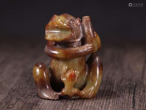 Ancient jade frog jade pieces, specifications: 6.3 cm high 4...