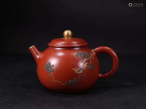 Beaming teapot, zhu mud specifications: 7.84 cm high 8.49 cm...
