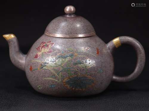 Grey mud lotus pond moonlight the teapot,Specification: high...
