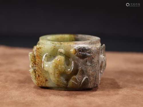 Ancient jade therefore twisted brown jade jade carving a dra...