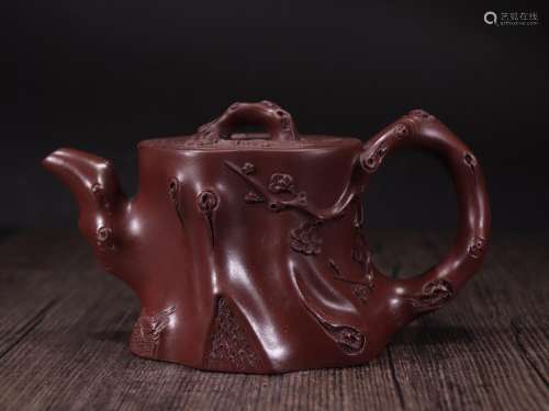 Violet arenaceous torx teapot, specifications: 9 cm high 8.8...