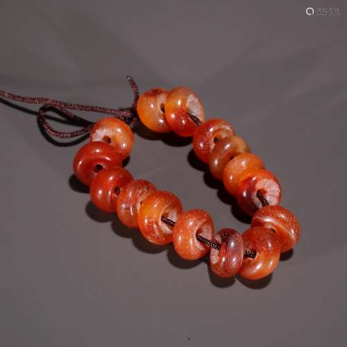 Agate, abacus bead bracelet.Specification: X1.7 bead diamete...