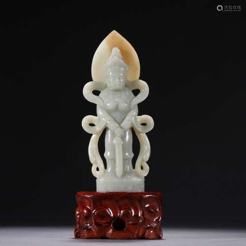 Xinjiang hetian jade WeiTuo bodhisattva furnishing articles....