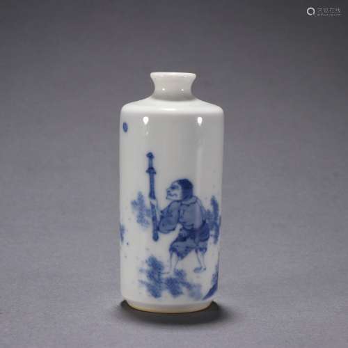 Blue and white doors of fortune snuff bottles.Specification:...