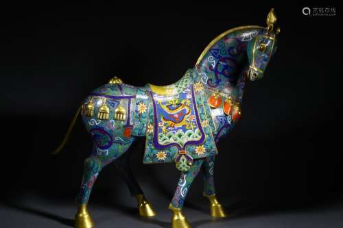 Jung: wire inlay enamel horse furnishing articles.Size of 55...