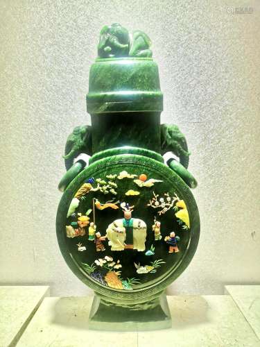 The treasure jade bottle53 * 25 * 10 high 53 inlay circle di...