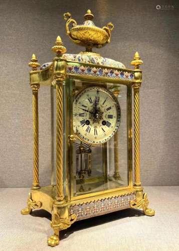 Copper and gold enamel 19th century clock [smiles]Overall ap...