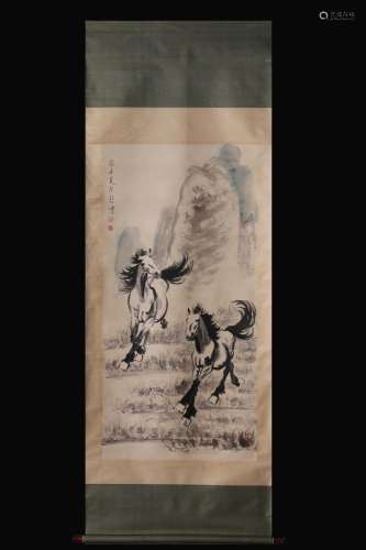 , xu beihong galloping horse vertical shaftDraw the heart 13...