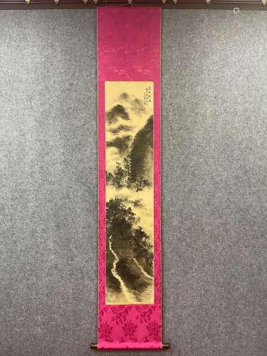 Wu Shixian khe sanh misty rain silk scroll vertical shaft dr...