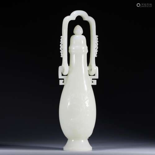 Hetian jade girder bottleWith girder 32 cm tall. The bottle ...