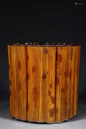, red sandalwood inlaid mottled bamboo sea.Size 17 x17x17cm ...