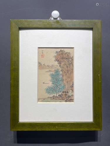 PuRu silk scroll landscape sketch picture frame Mosaic pictu...