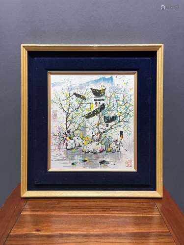 Wu guanzhong landscape picture frame Mosaic picture printed ...