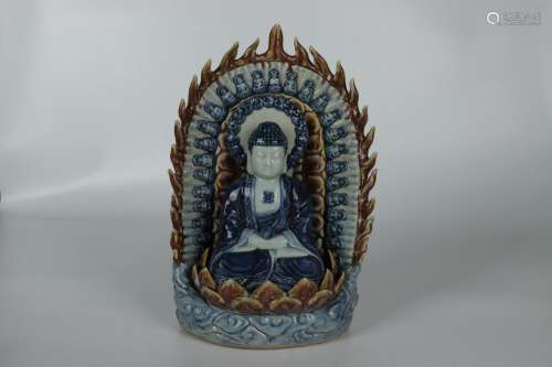 - blue and white youligong Buddha had lotus BuddhaHeight 30....