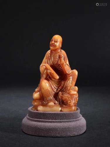 A Fine Tianhuang Stone Figure of Lohan