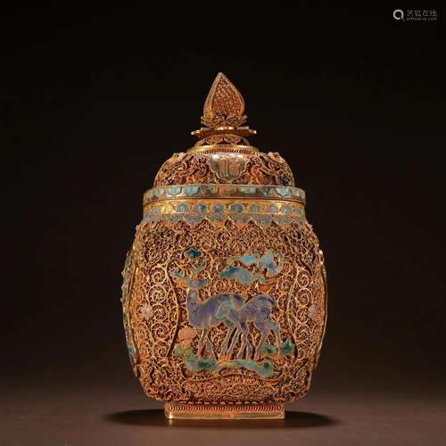 A Rare Gilt-bronze Jar