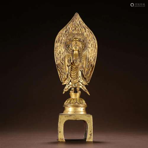 A Fine Gilt-bronze Figure of Bench Buddha