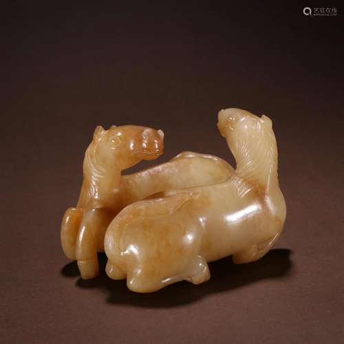 A Rare and Fine Hetian Jade Horse Ornament