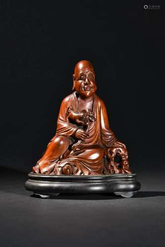 A Fine Huangyang Wood Figure of Lohan