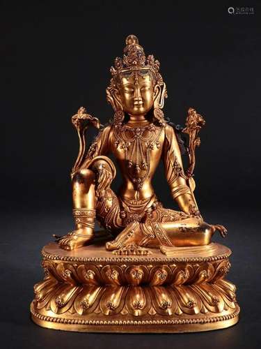 A Rare Gilt-bronze Figure of Tara