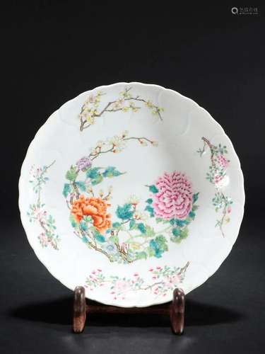 A Fine Famille-rose 'Flowers' Plate