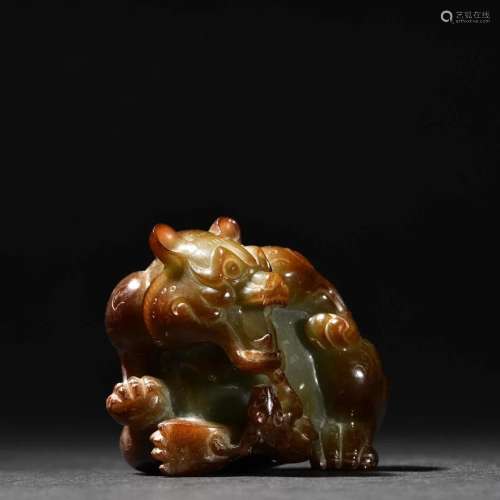 A Rare and Fine Hetian Jade Beer Ornament