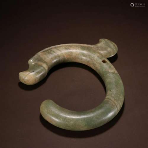 A Rare Jade Dragon Pendant