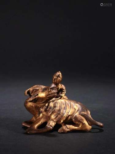 A Fine Gilt-bronze 'Boy and Ox' Ornament