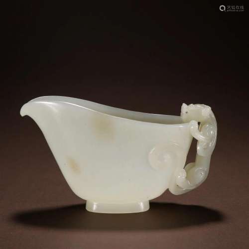 A Top and Rare Hetian Jade Cup
