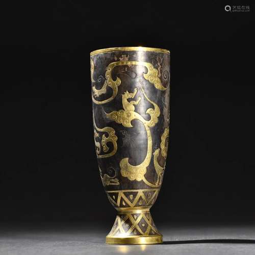 A Rare Gilt-silver Dragon Pattern Cup