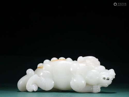 A Top and Rare Hetian Jade Beast Ornament