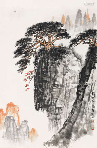 1899～1985 钱松嵒 1978年作 黄岳观云 设色纸本 立轴