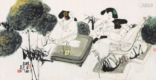 b.1946 王西京 1999年作 清音图 设色纸本 镜片