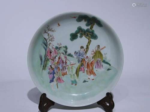 CHINESE FAMILLE-ROSE CHARGER DEPICTING 'FIGURE STORY'...