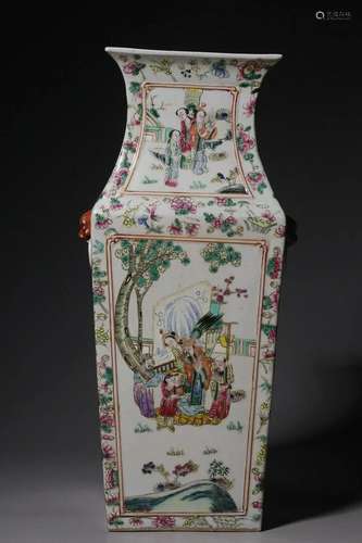 CHINESE FAMILLE-ROSE VASE DEPICTING 'FIGURE STORY'