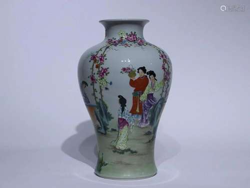 CHINESE FAMILLE-ROSE VASE DEPICTING 'FIGURE STORY', ...