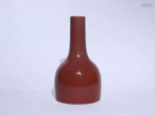 CHINESE COPPER-RED-GLAZED HANDBELL-FORM VASE, 'QING DAOG...