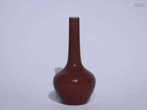 CHINESE COPPER-RED-GLAZED PEAR-FORM VASE, 'QING DAOGUANG...