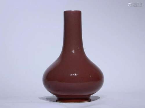 CHINESE COPPER-RED-GLAZED VASE, 'QING DAOGUANG' MARK