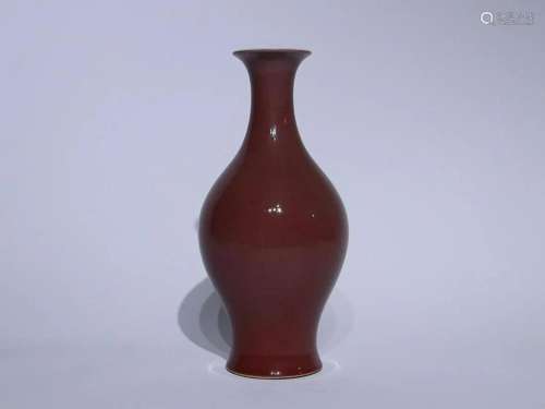 CHINESE COPPER-RED-GLAZED VASE, 'QING QIANLONG' MARK