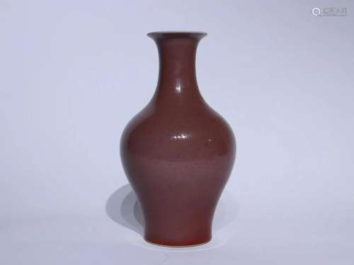 CHINESE COPPER-RED-GLAZED VASE,' QING QIANLONG' MARK