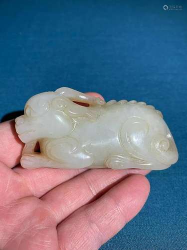 CHINESE HETIAN JADE AUSPICIOUS BEAST