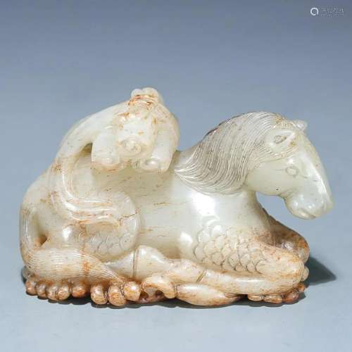 CHINESE HETIAN JADE HORSE