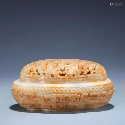 CHINESE HETIAN JADE OPENWORK ORNAMENT