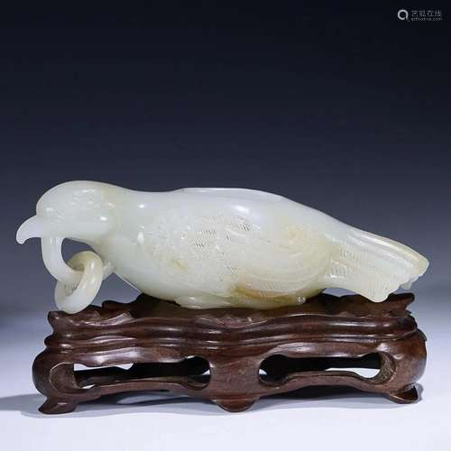 CHINESE HETIAN JADE BIRD-FORM WASHER