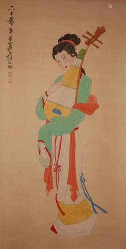 A Chinese Woman-portrait Fortune Scroll
