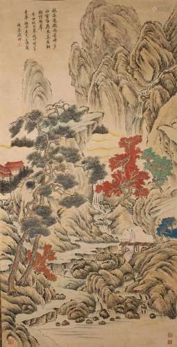 A Chinese Vivdly-detailed Nature-sceen Fortune Scroll