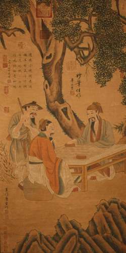 A Chinese Story-telling Poetry-framing Fortune Scroll