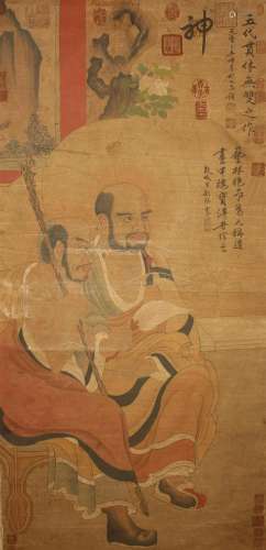 A Chinese Portrait Story-telling Fortune Fortune Scroll