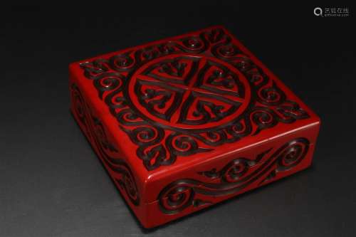 A Chinese Lidded Ancient-framing Lacquer Fortune Box